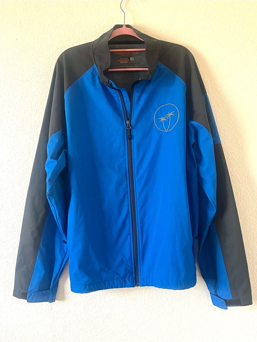 Hawke & Co Blue and Black Lightweight Zip-Up Windbreaker